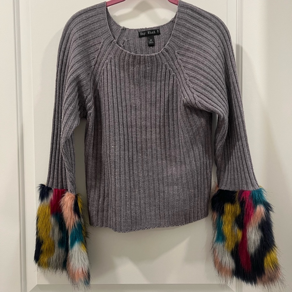 Multi color faux fur sleeves